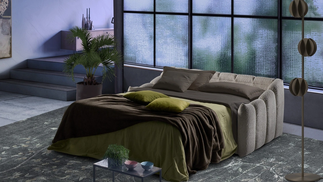 Divano Letto lineare in tessuto Bon Bon de Il Benessere