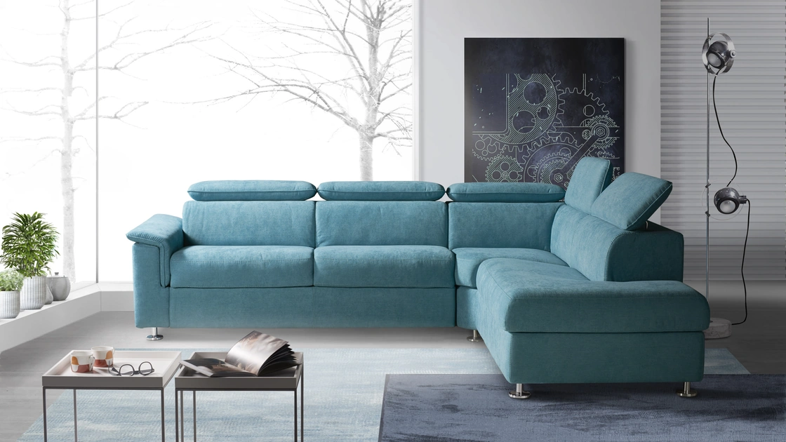 Divano Letto angolare con poggiatesta reclinabili di Miami Il Benessere