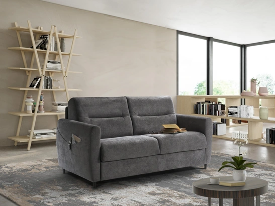 Divano Letto lineare in tessuto con tasche laterali Roger de Il Benessere