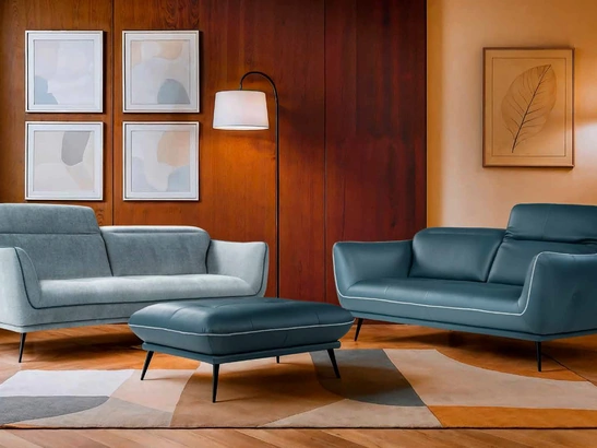 Salotto Spritz in pelle e tessuto di Nicoletti Home