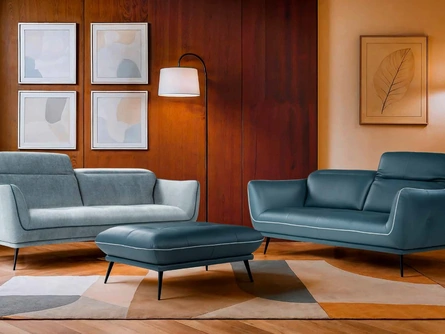 Salotto Spritz in pelle e tessuto di Nicoletti Home