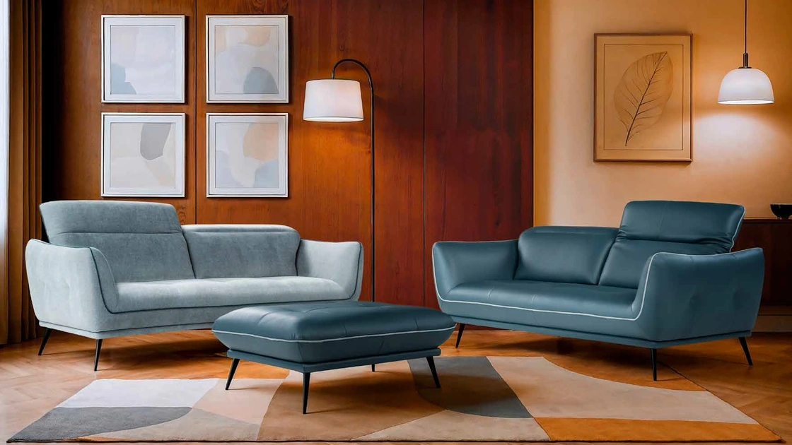 Salotto Spritz in pelle e tessuto di Nicoletti Home