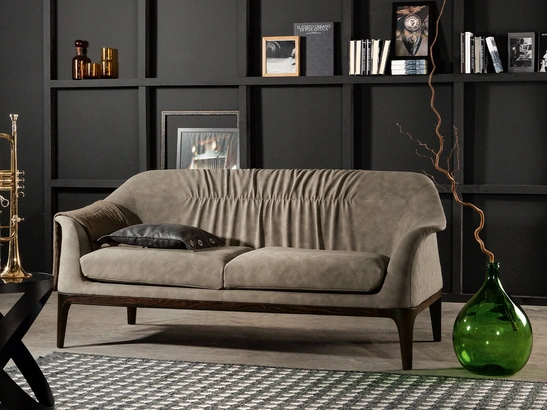 Divano lineare in pelle Tiffany di Tonin Casa