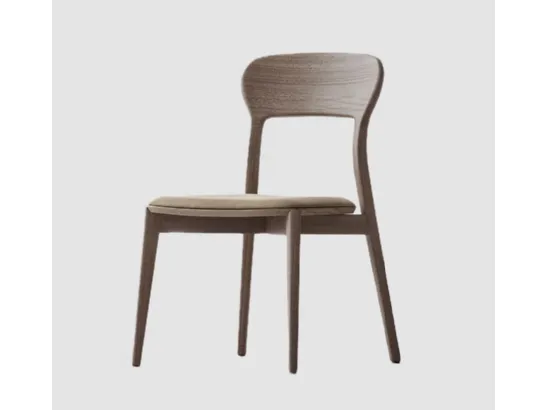 Sedia Greta in legno con seduta imbottita di Fasolin