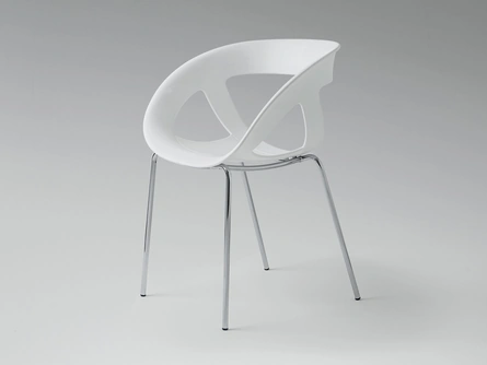 Sedia Moema in tecnopolimero con gambe in metallo cromato di La Primavera