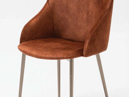 Sedia rivestita in tessuto con gambe in metallo Toronto di La Primavera