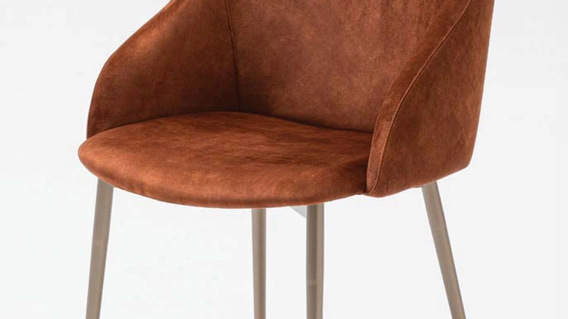 Sedia rivestita in tessuto con gambe in metallo Toronto di La Primavera