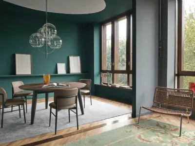 Tavolo rotondo Convivio in Rovere Termotrattato di Sangiacomo