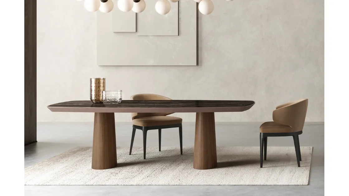 Tavolo Dual con piano in ceramica di Fasolin