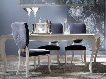 Tavolo in legno laccato Bianco Tresor di Fasolin