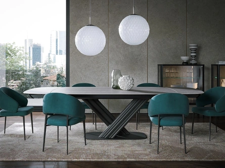 Tavolo Sipario Ext in gres travertino di Tonin Casa