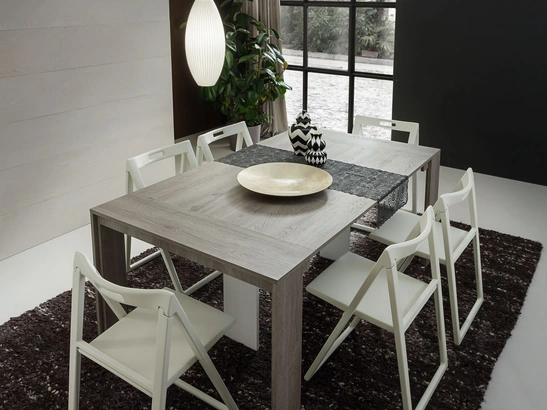 Tavolo consolle allungabile Tony in melaminico finitura Rovere Grigio di La Primavera