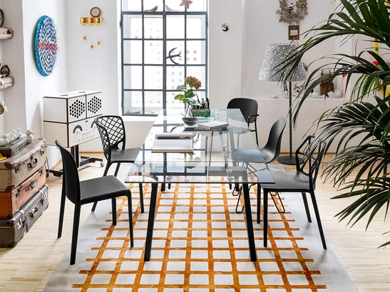 Tavolo allungabile con top in vetro Zeffiro di Connubia