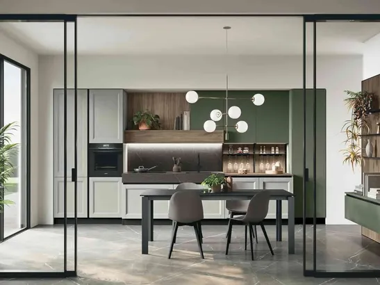 Cucina Classica lineare in frassino laccato Beverly 03 di Stosa