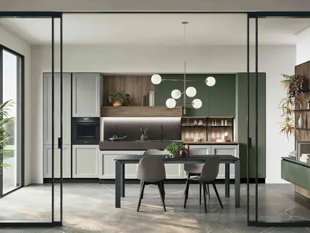 Cucina Classica lineare in frassino laccato Beverly 03 di Stosa