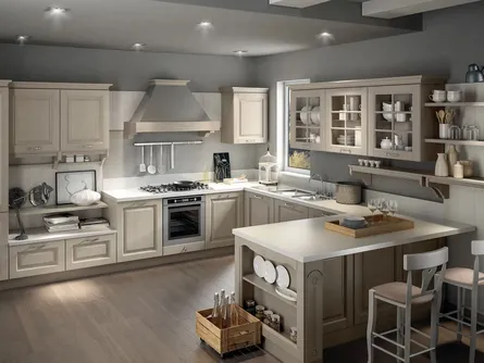 Cucina Classica in Rovere con penisola Bolgheri 02 di Stosa