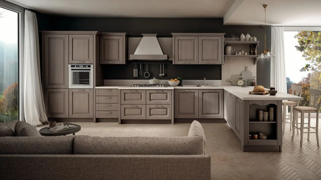 Cucina Classica in Rovere con penisola Bolgheri 03 di Stosa