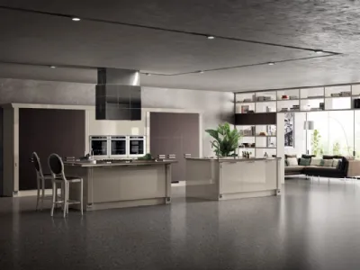 Cucina Classica Exclusiva 05 in laccato lucido Tortora di Scavolini