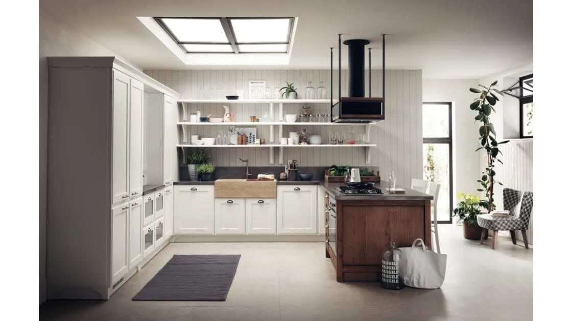 Cucina Classica Favilla 02 in laccato opaco Bianco di Scavolini