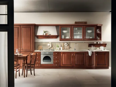Cucina Classica lineare Madeleine 05 in Castagno di Scavolini