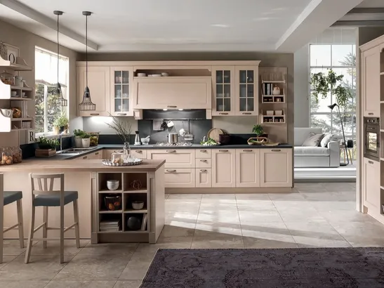 Cucina Classica in Frassino con penisola Virginia 03 di Stosa