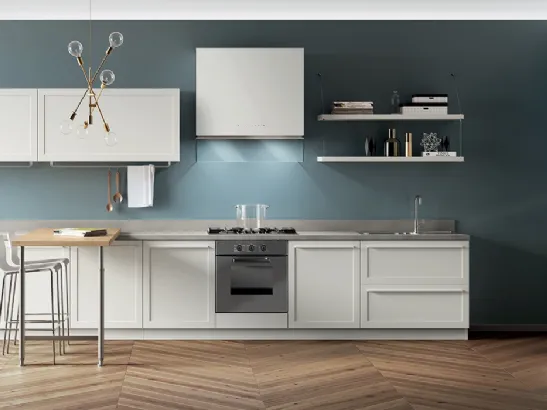 Cucina Moderna con penisola Carattere 15 Bianco Prestige di Scavolini