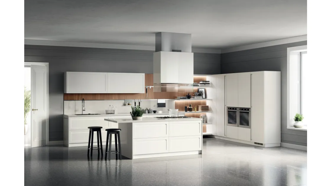 Cucina Moderna Carattere 09 Bianco Prestige di Scavolini