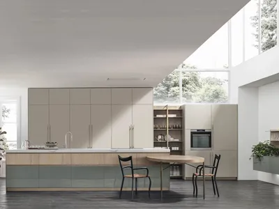 Cucina Moderna con isola Color Trend 01 in laccato opaco e lucido di Stosa