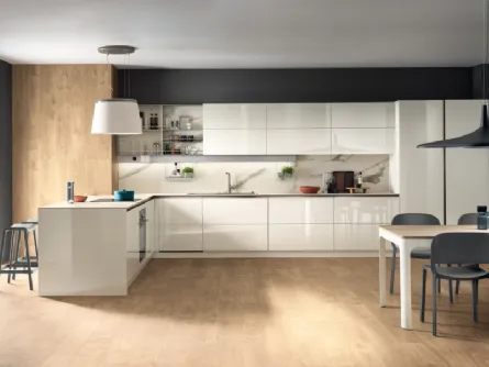 Cucina Moderna Dandy Plus 04 Bianco Lucido di Scavolini