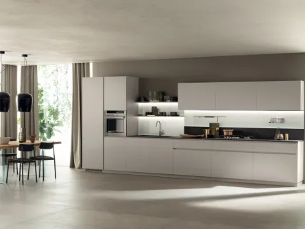 Cucina Moderna DeLinea 07 in laccato Grigio Chiaro di Scavolini
