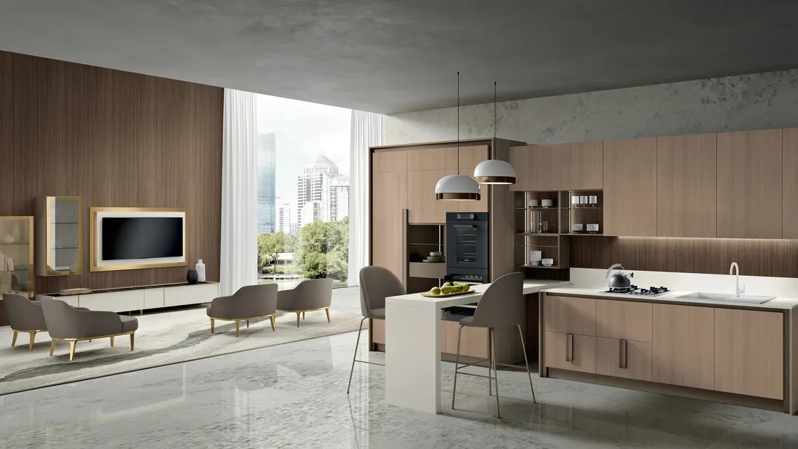 Cucina Moderna con penisola Deluxe 04 di Spar