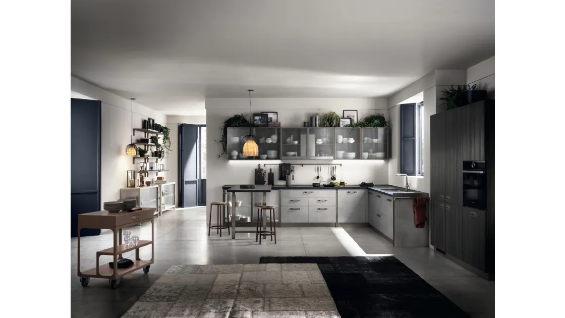 Cucina Moderna Diesel get Together 04 Industrial Showcases di Scavolini