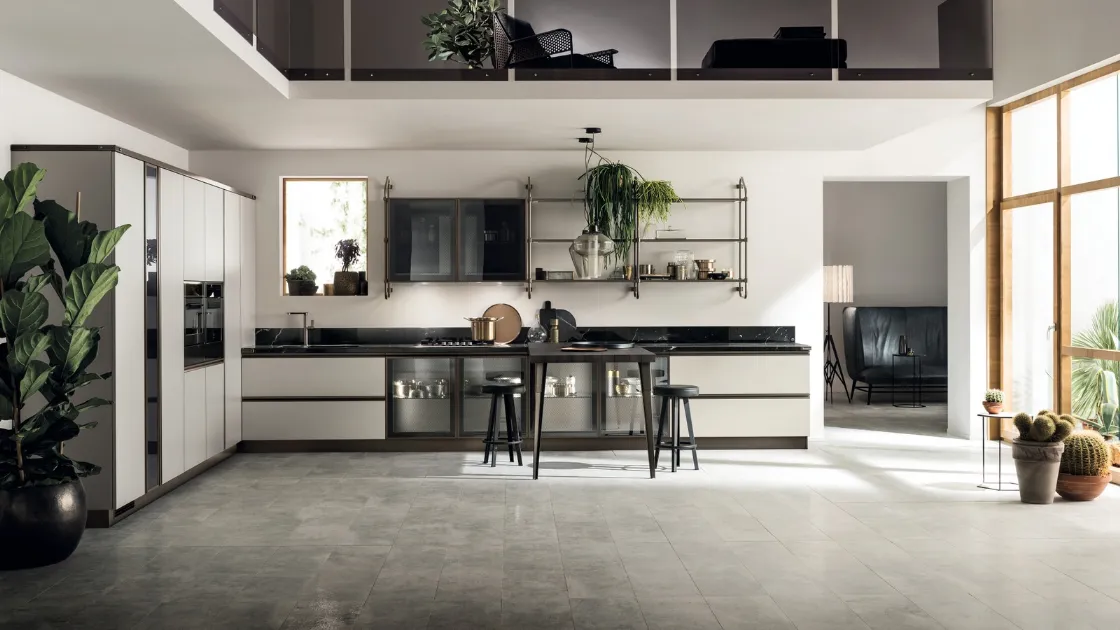 Cucina Moderna Diesel Open Workshop 06 in Vetro ed Alluminio di Scavolini