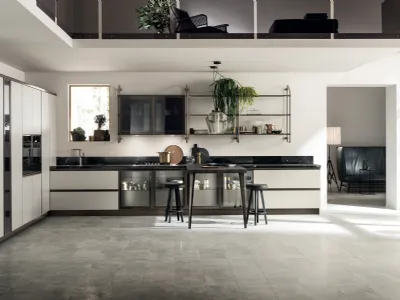 Cucina Moderna Diesel Open Workshop 06 in Vetro ed Alluminio di Scavolini