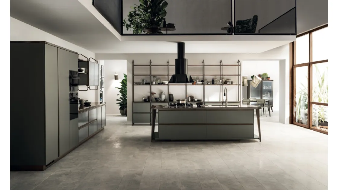Cucina Moderna Diesel Open Workshop 09 Verde Minerale di Scavolini