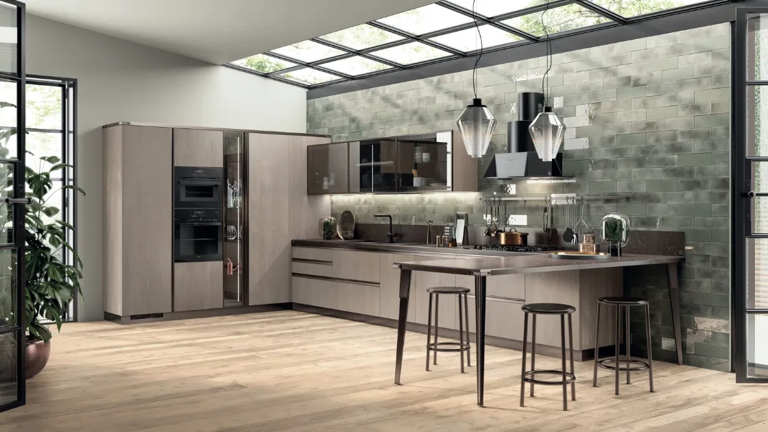 Cucina Moderna Diesel Open Workshop 01 in Rovere Gessato di Scavolini