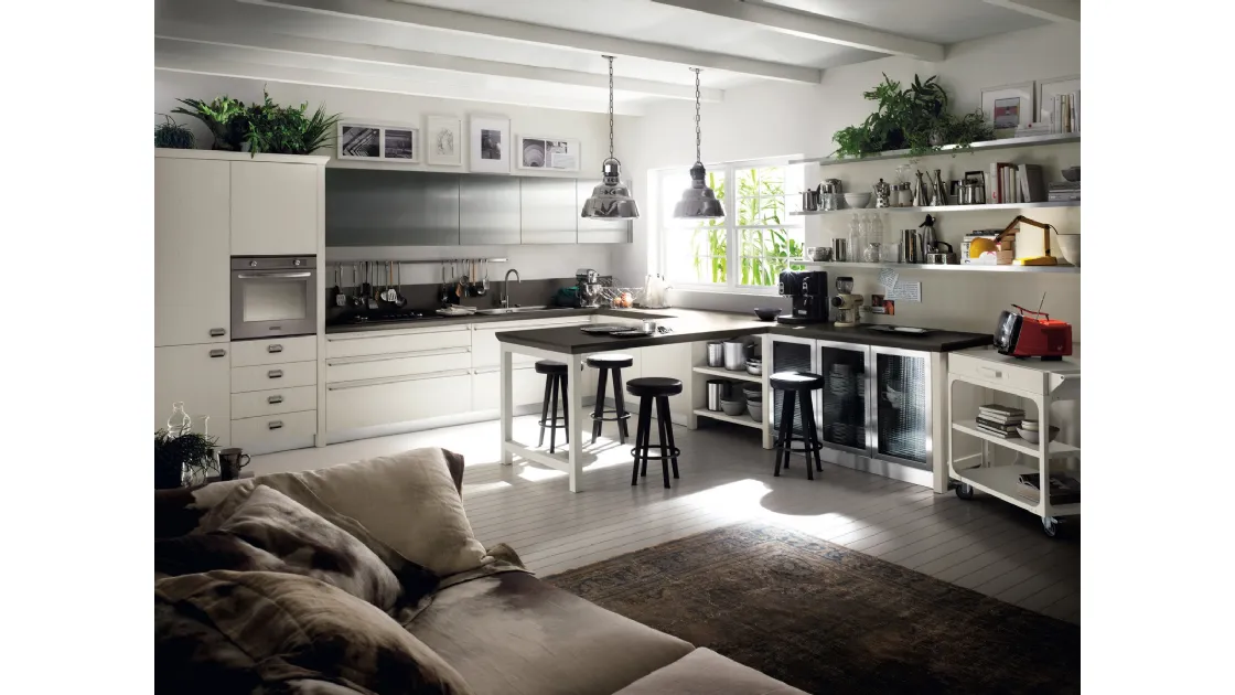 Cucina Moderna Diesel Social Kitchen 04 in Rovere laccato Tortora di Scavolini
