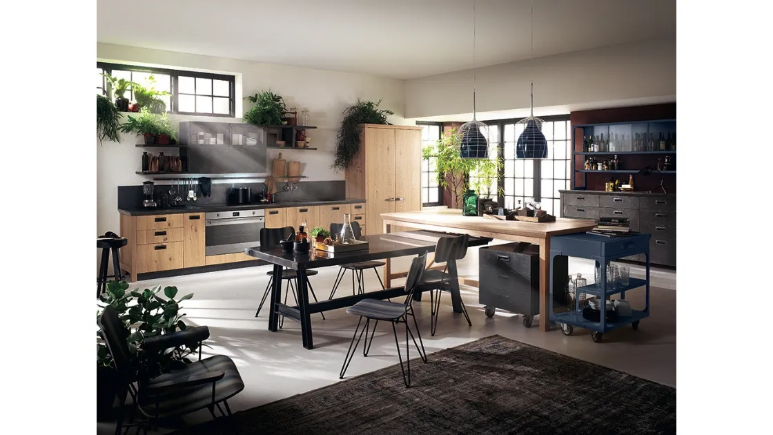 Cucina Moderna Diesel Social Kitchen 01 in Rovere Nodato di Scavolini