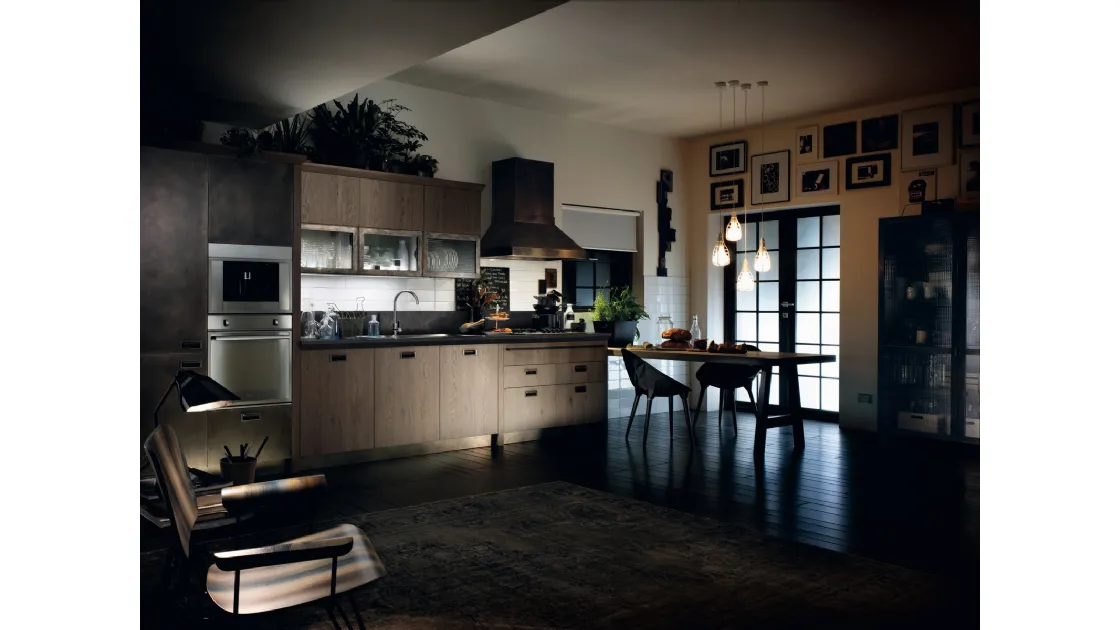 Cucina Moderna Diesel Social Kitchen 08 in Ruxe Grey con penisola di Scavolini