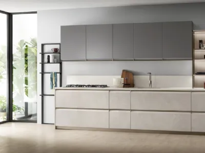 Cucina Moderna Formalia 04 in Grigio Airone e Pietra Solar di Scavolini