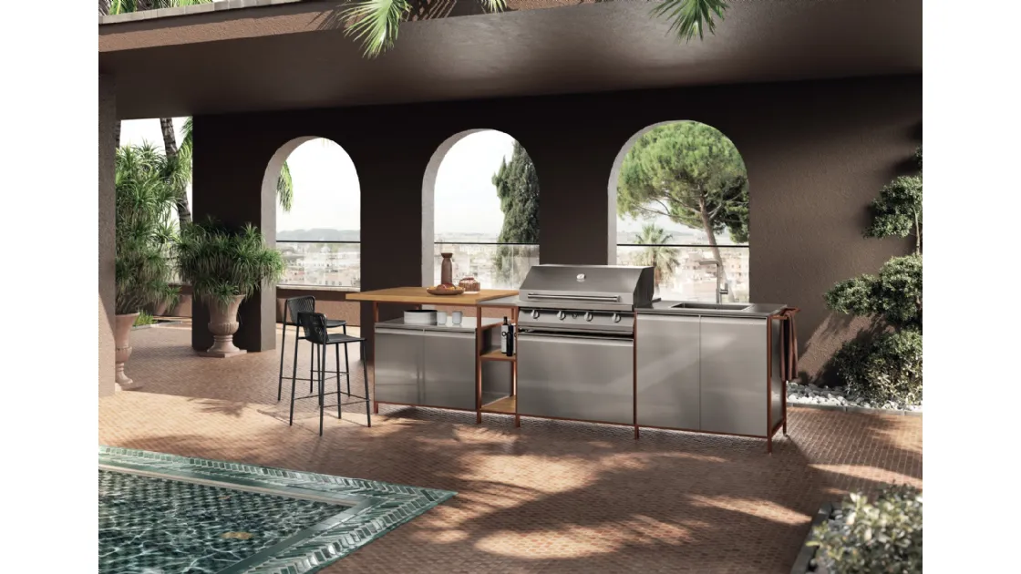 Cucina Moderna Formalia Outdoor 01 in acciaio di Scavolini