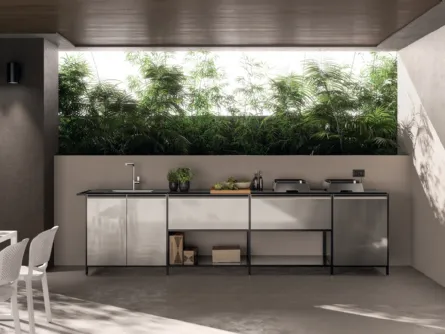 Cucina Moderna Formalia Outdoor 04 in acciaio di Scavolini