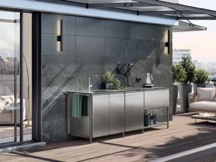 Cucina Moderna Formalia Outdoor 06 in acciaio di Scavolini