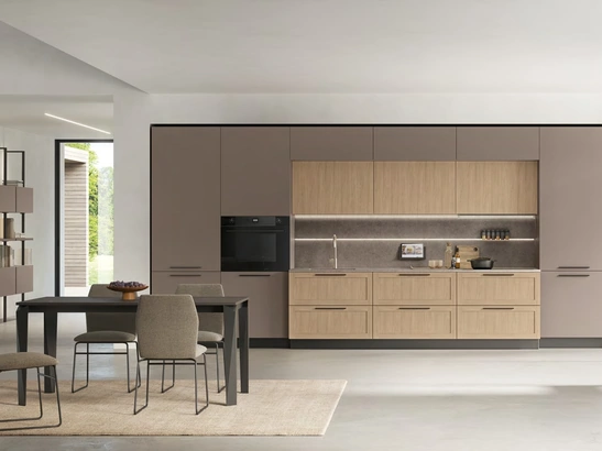 Cucina Moderna Infinity Modern 04 in Pet e Rovere Termo-strutturato di Stosa