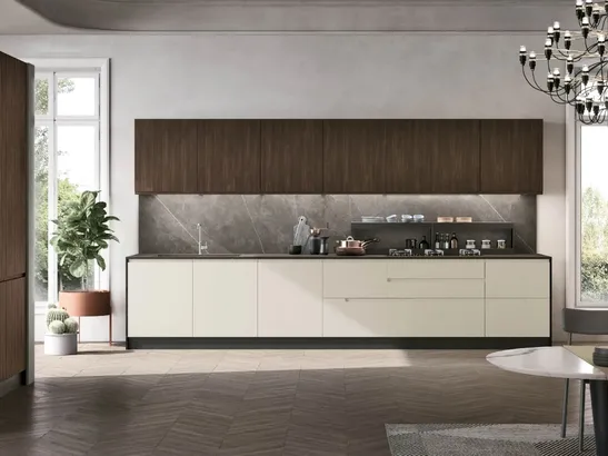 Cucina Moderna Karma 07 in Pet e Rovere Corteccia di Stosa