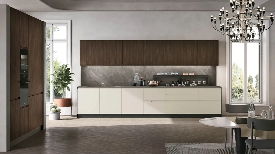 Cucina Moderna Karma 07 in Pet e Rovere Corteccia di Stosa