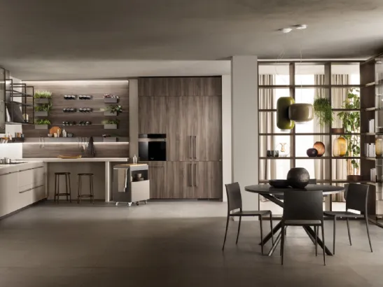 Cucina Moderna Mia 05 Grigio Selce e Noce Garden di Scavolini