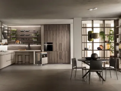 Cucina Moderna Mia 05 Grigio Selce e Noce Garden di Scavolini