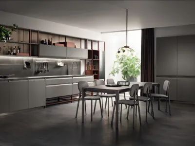 Cucina Moderna Formalia 02 laccato opaco Grigio Titanio di Scavolini