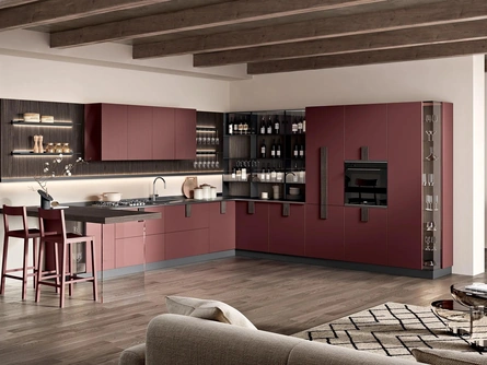 Cucina Moderna angolare con penisola Sky 02 di Spar